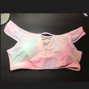 Off Shoulder Bathing Suit Top by Pink